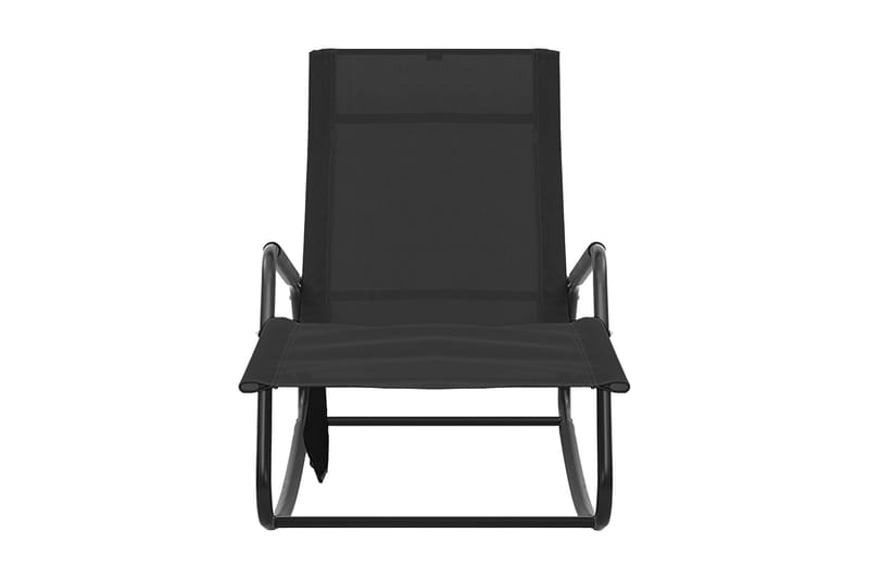 Solsäng stål och textilene svart - Svart - Utemöbler - Utestol & trädgårdsstol - Solsäng & Solvagnar