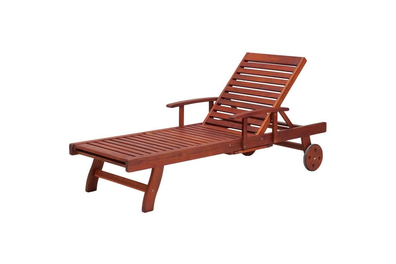 Solsäng Toscana - Mörk trä, blå, beige - Utemöbler - Utestol & trädgårdsstol - Solsäng & Solvagnar