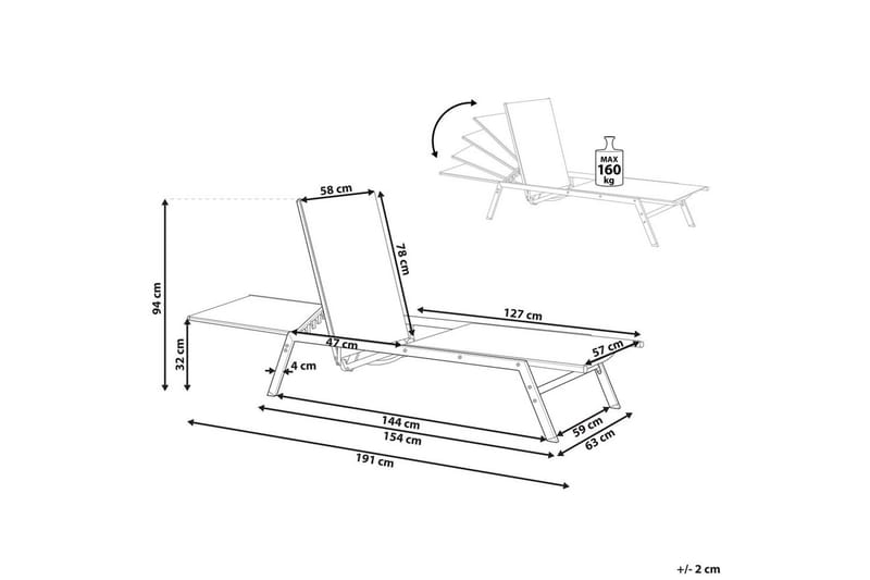 Solsäng Vernazza - Utemöbler - Utestol & trädgårdsstol - Solsäng & Solvagnar