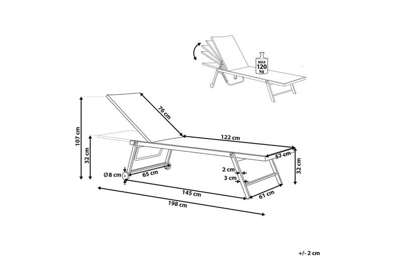 Solsäng Portofino - Gul - Utemöbler - Utestol & trädgårdsstol - Solsäng & Solvagnar