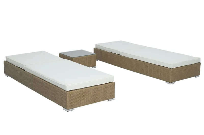 Solsängar 2 st med bord - Natur rotting, Natur