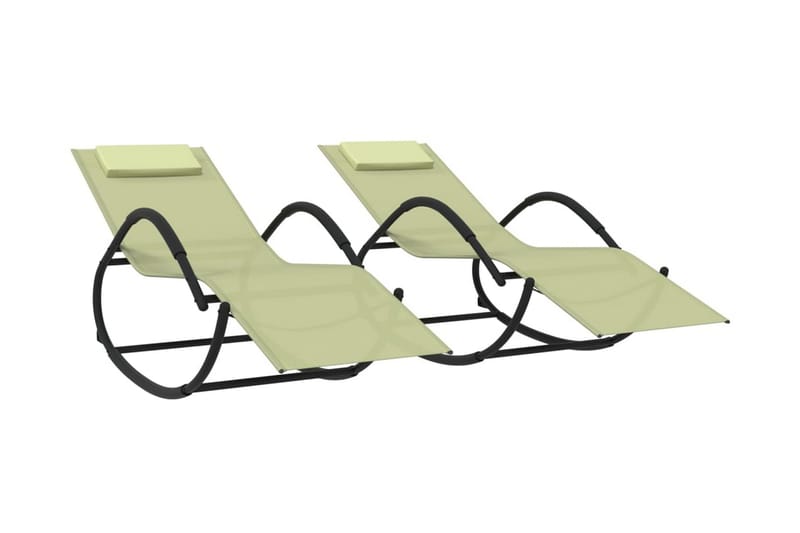 Solsängar gunga 2 st stål och textilene gräddvit - Kräm - Solsäng & Solvagnar