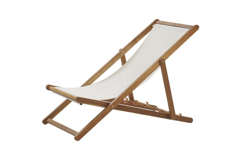 Solstol 2 ersättningstyger Anzio - Ljus trä, vit, flerfärgad - Utemöbler - Utestol & trädgårdsstol - Solstolar