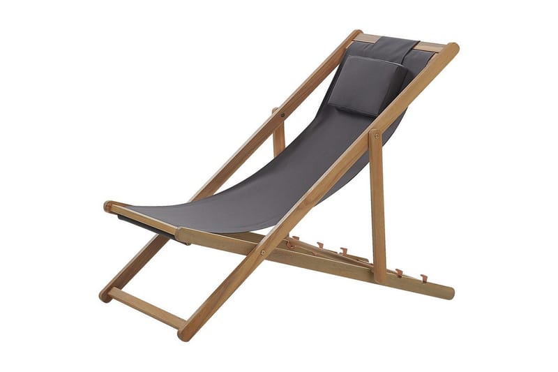 Solstol 2 ersättningstyger Avellino - Grå, ljust trä, flerfärgad - Utemöbler - Utestol & trädgårdsstol - Solstolar