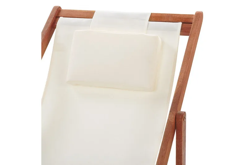 Solstol 2 ersättningstyger Avellino - Vit, mörkt trä, flerfärgad - Utemöbler - Utestol & trädgårdsstol - Solstolar