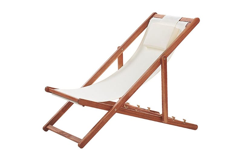 Solstol 2 ersättningstyger Avellino - Vit, mörkt trä, flerfärgad - Utemöbler - Utestol & trädgårdsstol - Solstolar