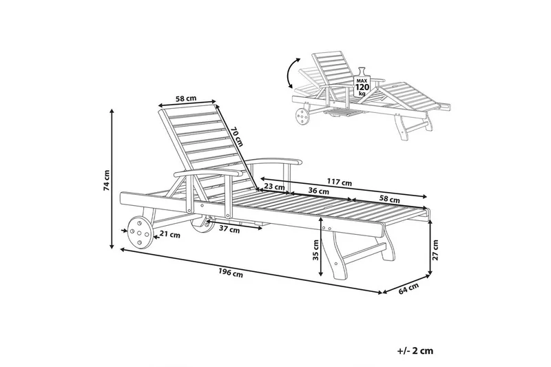 Solstol Amantea - Utemöbler - Utestol & trädgårdsstol - Solsäng & Solvagnar