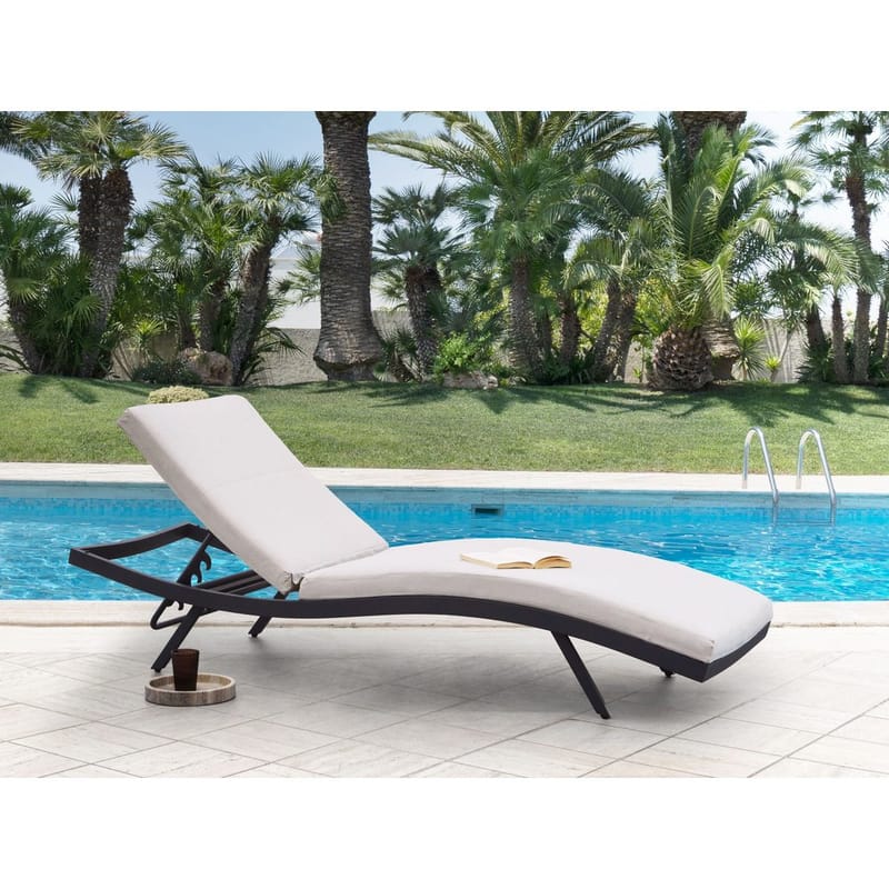 Solstol Amelia - Beige, svart - Utemöbler - Utestol & trädgårdsstol - Solstolar