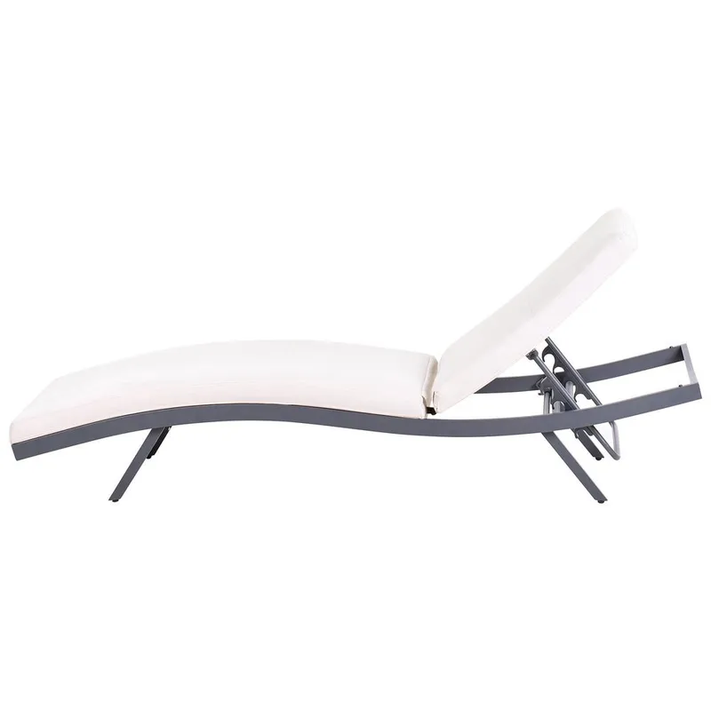 Solstol Amelia - Beige, svart - Utemöbler - Utestol & trädgårdsstol - Solstolar