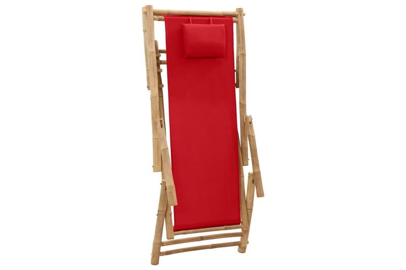 Solstol bambu och kanvas röd - Röd - Solstolar