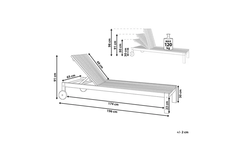 Solstol Bellano - Utemöbler - Utestol & trädgårdsstol - Solsäng & Solvagnar