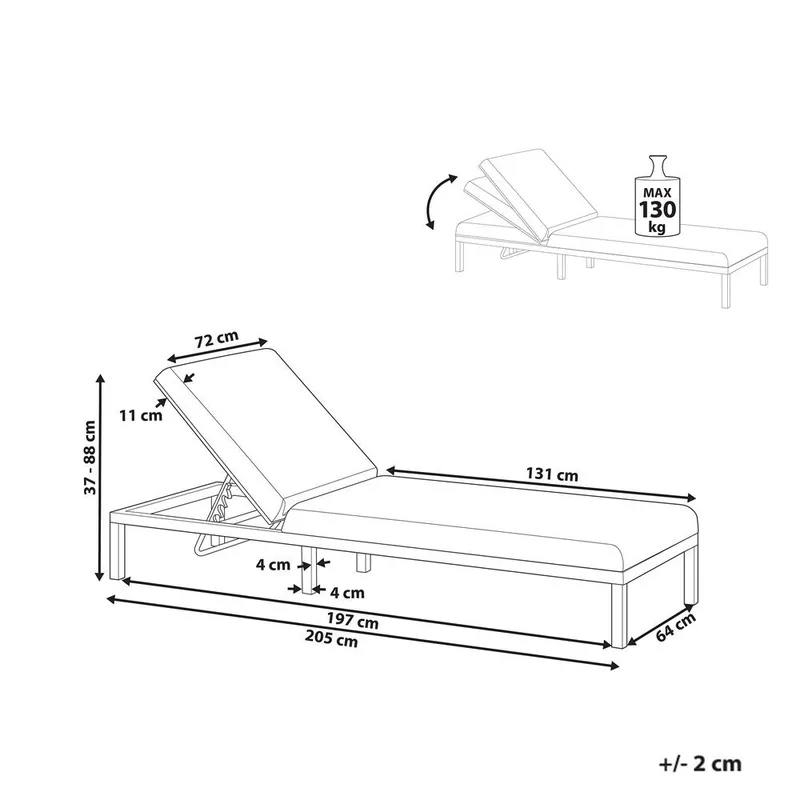 Solstol Lariano - Beige, svart - Utemöbler - Utestol & trädgårdsstol - Solstolar