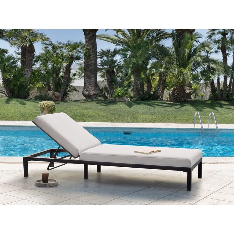 Solstol Lariano - Beige, svart - Utemöbler - Utestol & trädgårdsstol - Solstolar