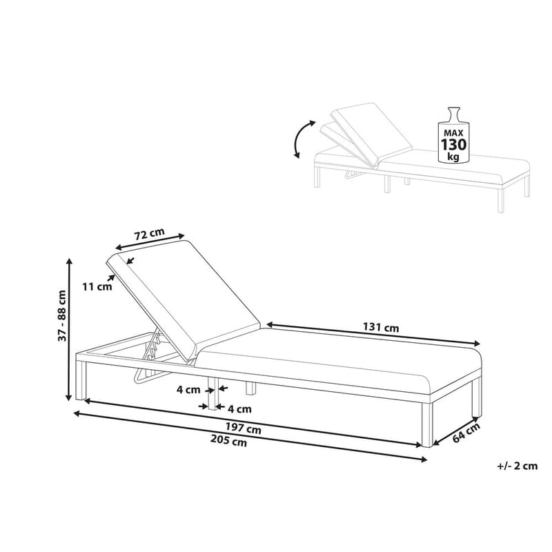 Solstol Lariano - Grå - Utemöbler - Utestol & trädgårdsstol - Solstolar