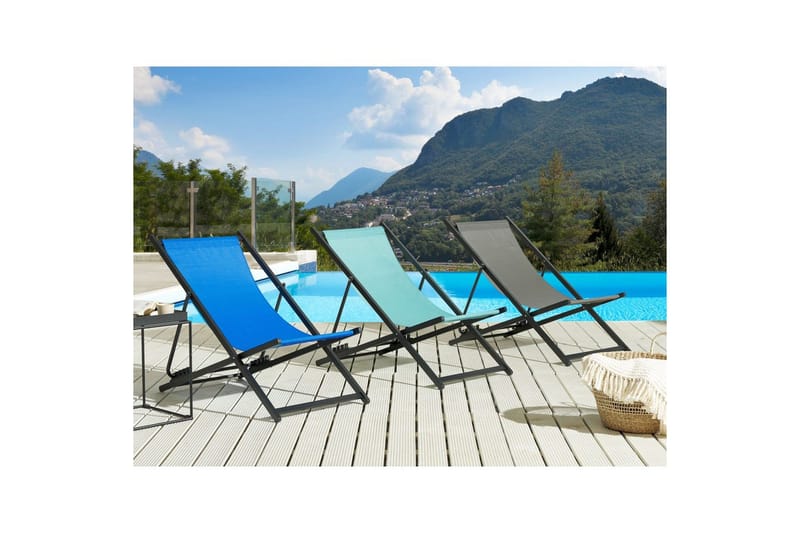 Solstol Locri Ii - Grå, svart - Utemöbler - Utestol & trädgårdsstol - Solstolar