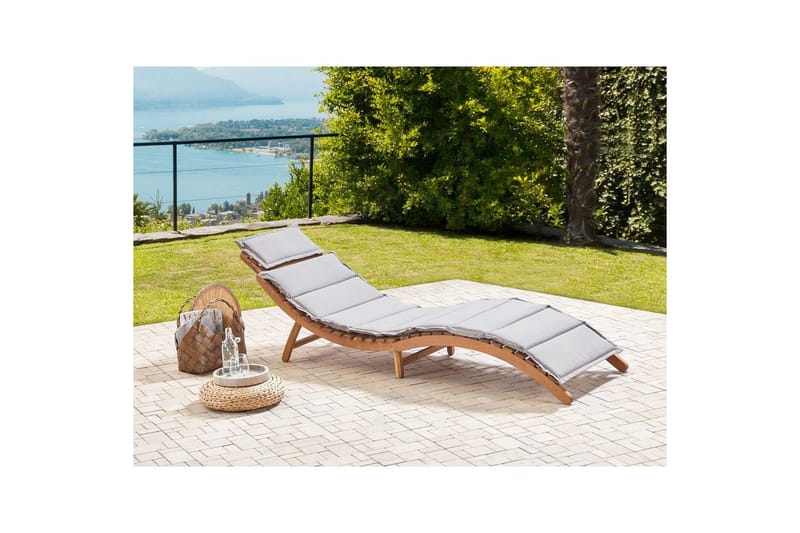 Solstol Luino - Ljus trä, grå - Utemöbler - Utestol & trädgårdsstol - Solsäng & Solvagnar