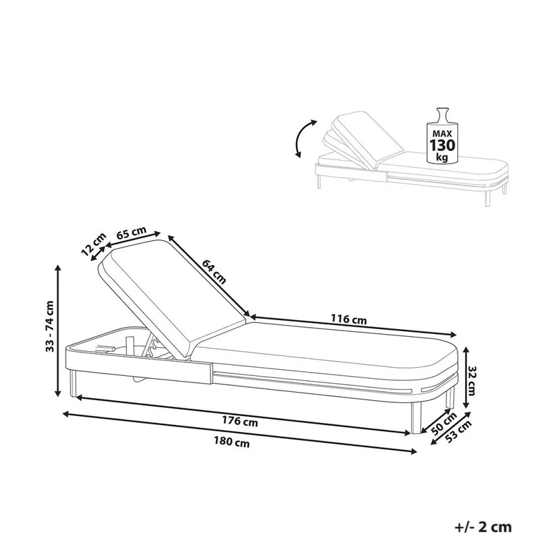 Solstol med dyna Nettuno - Utemöbler - Utestol & trädgårdsstol - Solstolar