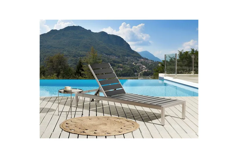 Solstol Nardo - Svart, Silver - Utemöbler - Utestol & trädgårdsstol - Solsäng & Solvagnar