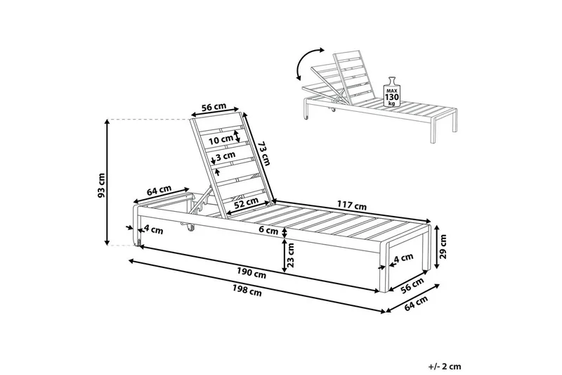 Solstol Nardo - Svart, Silver - Utemöbler - Utestol & trädgårdsstol - Solsäng & Solvagnar
