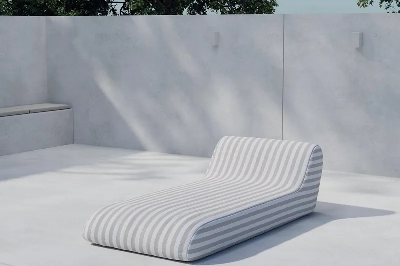 Solstol Redang Utomhus, Beige och vita ränder