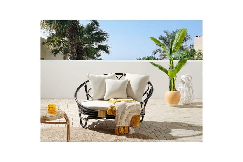 Solstol Rossano - Svart, beige - Utemöbler - Utestol & trädgårdsstol - Utefåtölj & loungefåtölj