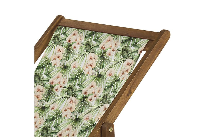 Solstol set om 2 Anzio - ljust trä/off-white blommigt mönster - Utemöbler - Utestol & trädgårdsstol - Solstolar