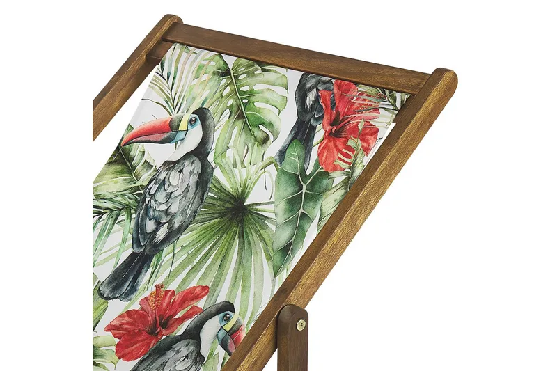 Solstol set om 2 Anzio - ljust trä/off-white tukanmönster - Utemöbler - Utestol & trädgårdsstol - Solstolar