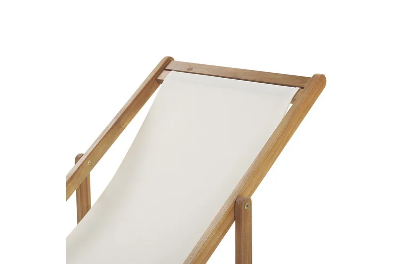 Solstol set om 2 Anzio - ljust trä/off-white pelikanmönster - Utemöbler - Utestol & trädgårdsstol - Solstolar