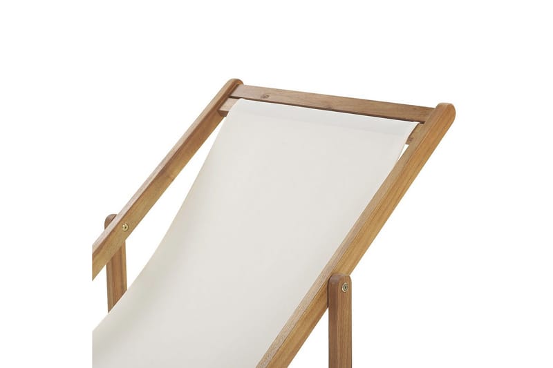 Solstol set om 2 Anzio - ljust trä/off-white pelikanmönster - Utemöbler - Utestol & trädgårdsstol - Solstolar