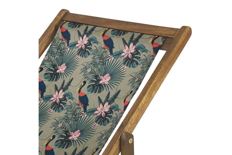 Solstol set om 2 Anzio - ljust trä/off-white pelikanmönster - Utemöbler - Utestol & trädgårdsstol - Solstolar