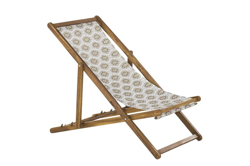 Solstol set om 2 Anzio - ljust trä/off-white/beige - Utemöbler - Utestol & trädgårdsstol - Solstolar