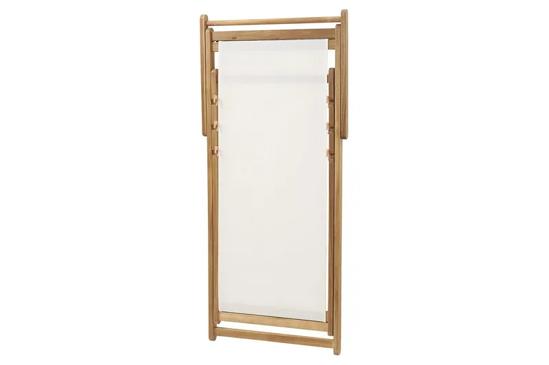 Solstol set om 2 Anzio - ljust trä/off-white/röd blommigt mönster - Utemöbler - Utestol & trädgårdsstol - Solstolar