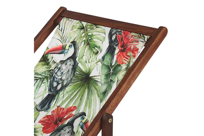 Solstol set om 2 Anzio - mörkt trä/off-white tukanmönster - Utemöbler - Utestol & trädgårdsstol - Solstolar