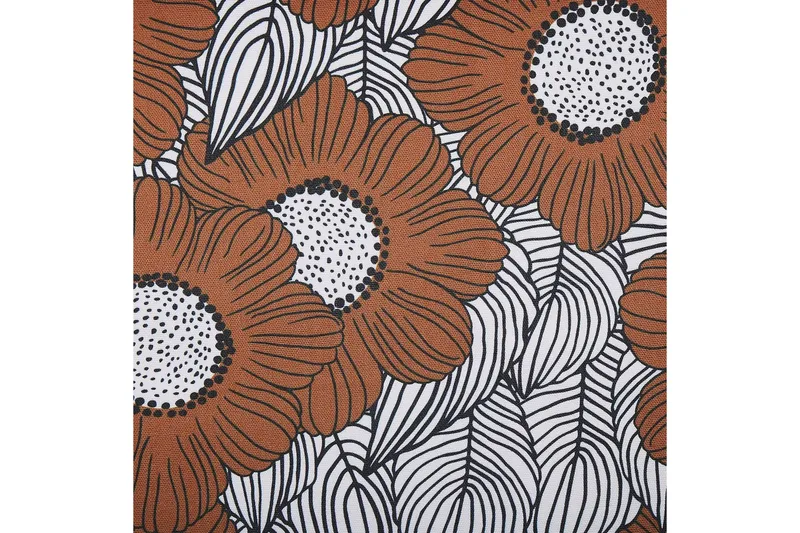 Solstol set om 2 Anzio - mörkt trä/off-white vallmomönster - Utemöbler - Utestol & trädgårdsstol - Solstolar