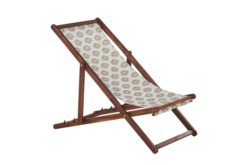 Solstol set om 2 Anzio - mörkt trä/off-white/beige - Utemöbler - Utestol & trädgårdsstol - Solstolar