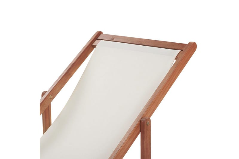 Solstol set om 2 Anzio - mörkt trä/off-white/grön lövmönster - Utemöbler - Utestol & trädgårdsstol - Solstolar