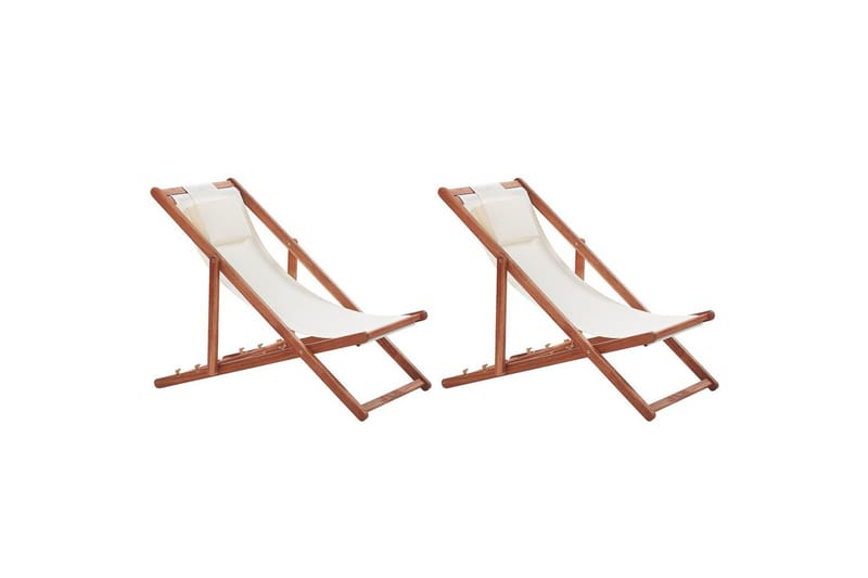 Solstol set om 2 Avellino, Vit, mörkt trä, flerfärgad