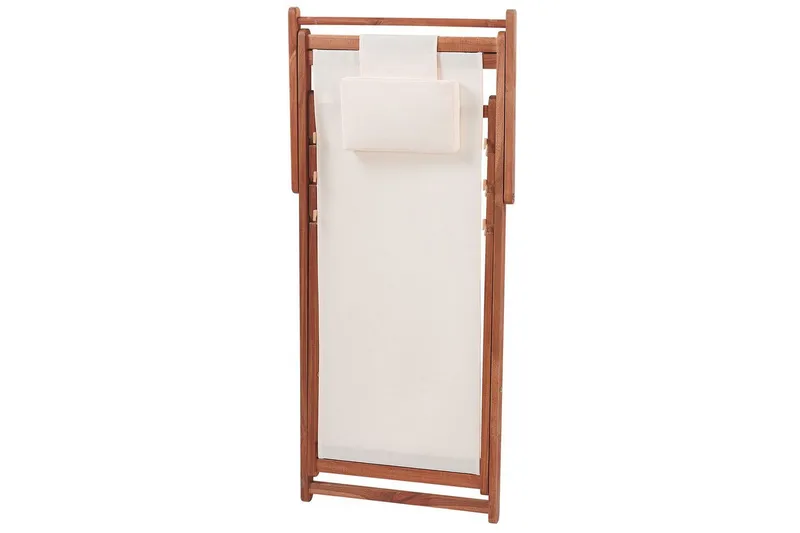 Solstol set om 2 Avellino - Vit, mörkt trä, flerfärgad - Utemöbler - Utestol & trädgårdsstol - Solstolar