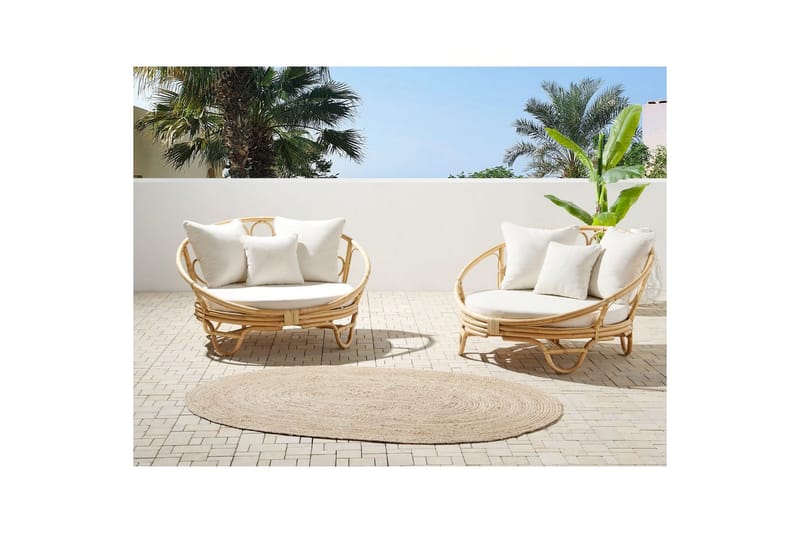 Solstol set om 2 Rossano - Naturligt, beige - Utemöbler - Utestol & trädgårdsstol - Utefåtölj & loungefåtölj