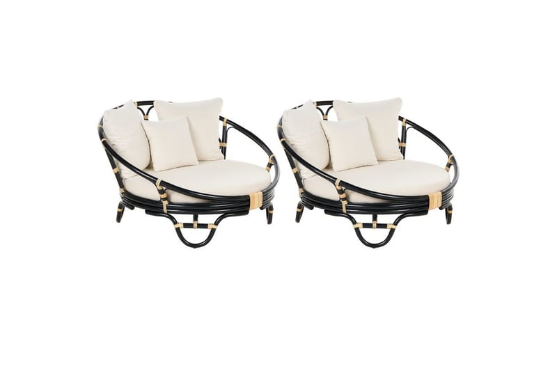 Solstol set om 2 Rossano, Svart, beige