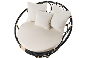 Solstol set om 2 Rossano - Svart, beige - Utemöbler - Utestol & trädgårdsstol - Utefåtölj & loungefåtölj
