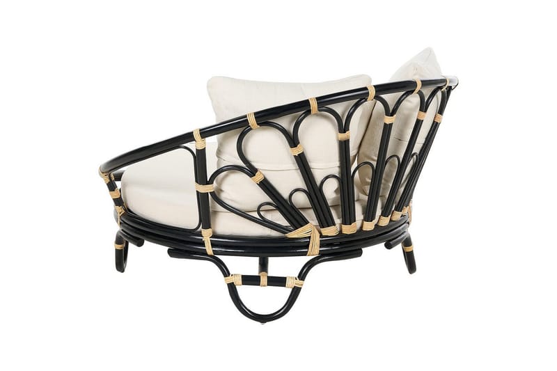 Solstol set om 2 Rossano - Svart, beige - Utemöbler - Utestol & trädgårdsstol - Utefåtölj & loungefåtölj