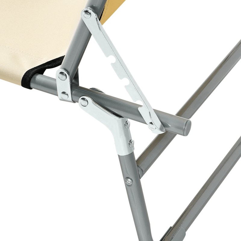 Solstol utomhus Foligno Stål - Beige/Silver - Utemöbler - Utestol & trädgårdsstol - Solsäng & Solvagnar