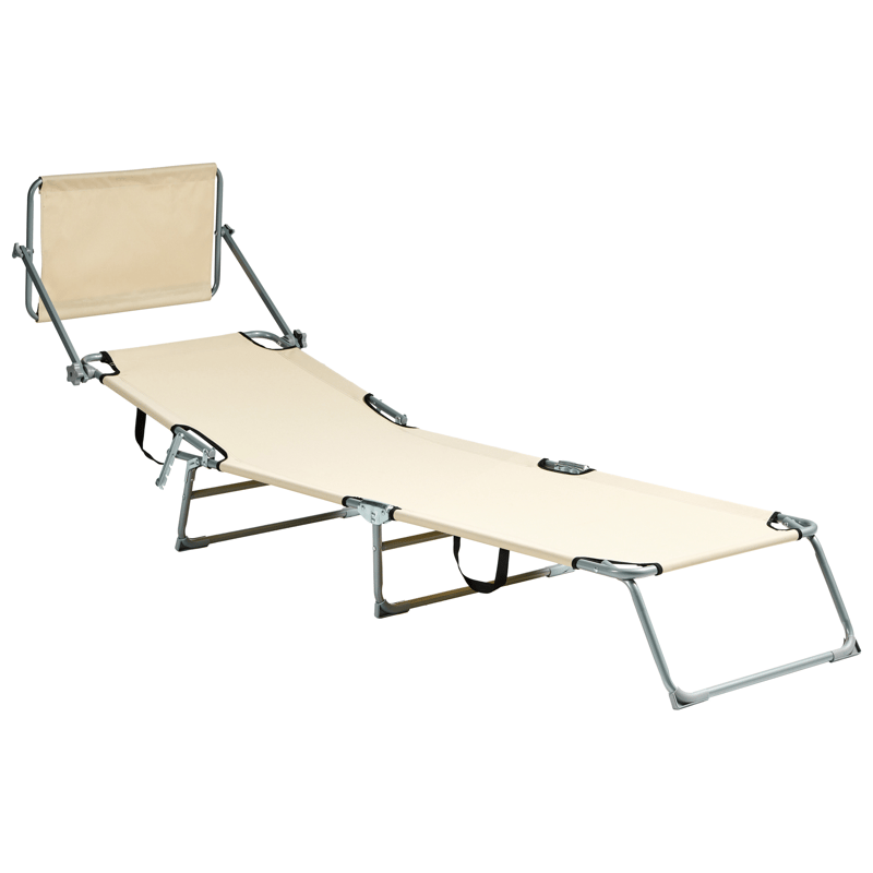 Solstol utomhus Foligno Stål - Beige/Silver - Utemöbler - Utestol & trädgårdsstol - Solsäng & Solvagnar