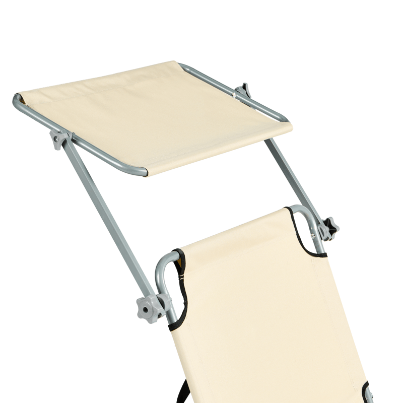 Solstol utomhus Foligno Stål - Beige/Silver - Utemöbler - Utestol & trädgårdsstol - Solsäng & Solvagnar