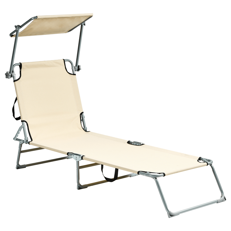 Solstol utomhus Foligno Stål - Beige/Silver - Utemöbler - Utestol & trädgårdsstol - Solsäng & Solvagnar