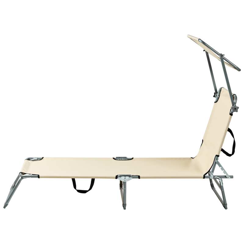 Solstol utomhus Foligno Stål - Beige/Silver - Utemöbler - Utestol & trädgårdsstol - Solsäng & Solvagnar