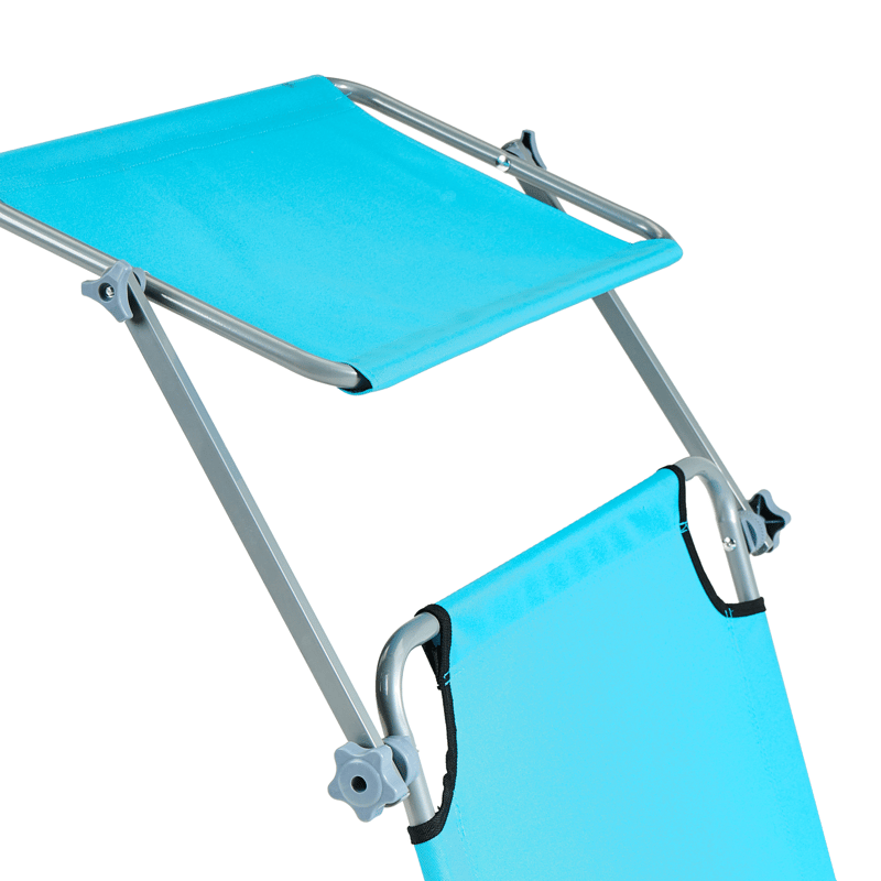 Solstol utomhus Foligno Stål - Blå/Silver - Utemöbler - Utestol & trädgårdsstol - Solsäng & Solvagnar