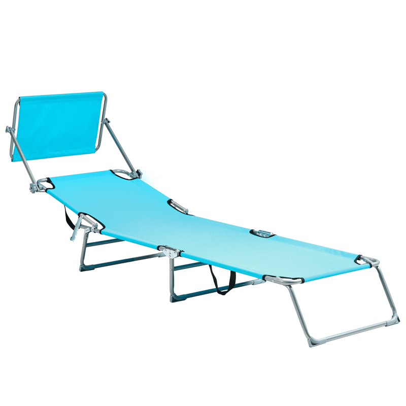 Solstol utomhus Foligno Stål - Blå/Silver - Utemöbler - Utestol & trädgårdsstol - Solsäng & Solvagnar