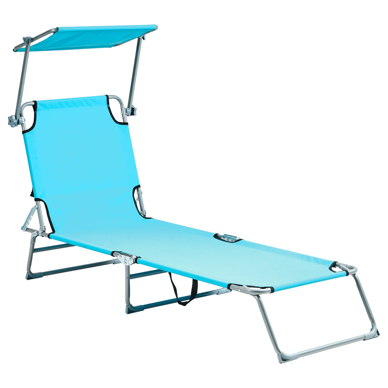 Solstol utomhus Foligno Stål - Blå/Silver - Utemöbler - Utestol & trädgårdsstol - Solsäng & Solvagnar